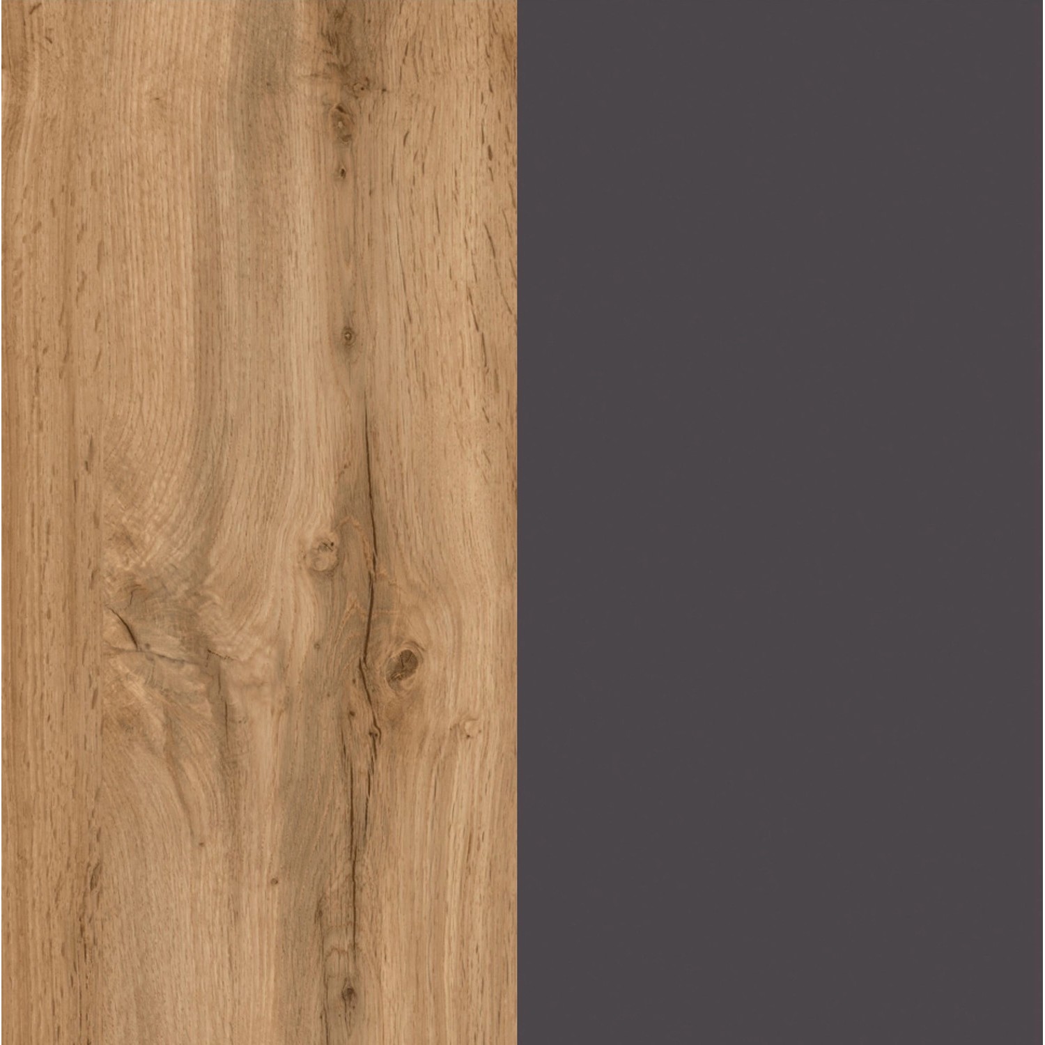 Held Möbel Küchenzeile Turin, 360 cm, Graphit und Wotaneiche Dekor, Detailansicht der Fronten.