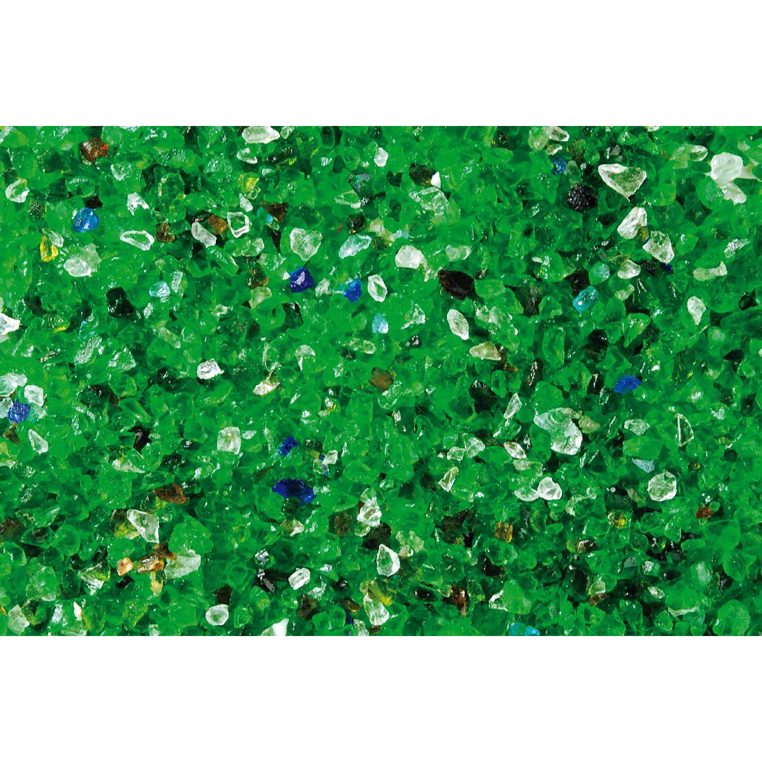 Grüner Glassplitt, 4-8 mm, im 1000 kg Big-Bag für den Garten.