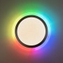 LED-Deckenleuchte Cyba Silber mit RGB-Rainbow-Effekt, Ø 45 cm. Moderne Deckenlampe für stimmungsvolle Beleuchtung.