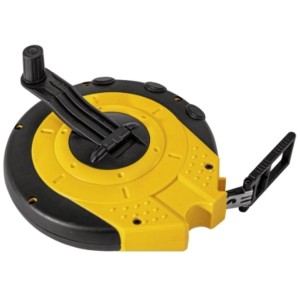 Stabila Kapselbandmaß LBM 2000 Fibreglass, 20 m, gelb/schwarz, mit Handkurbel und Haken.