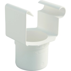 Weißer Marley Rinnenstutzen RG 70/DN 53 für Kastendachrinne zur Regenwasserableitung.