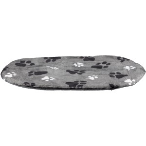 Grau-schwarzes Jollypaw Hundekissen Jermaine (98x62cm) mit Pfotenmuster.