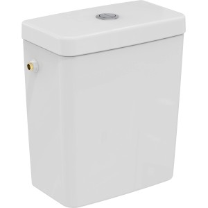 Weißer Ideal Standard Connect Cube Aufputzspülkasten mit seitlichem Zulauf.