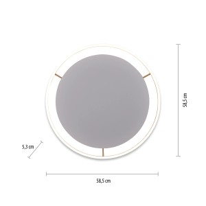 Runde Just Light LED Deckenleuchte Ritus, Messing matt, Ø 60cm. Moderne Wohnraumleuchte mit 3-Stufen-Dimmer.