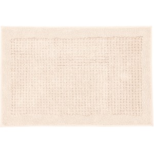 Naturfarbener Kleine Wolke Badteppich Net, 60x60 cm, aus Baumwolle mit Cut-Loop Floroptik.