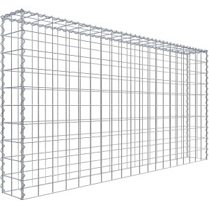 Gabiona Anbaukorb, 100x200x20cm, Maschenweite 10x10cm, aus verzinktem Drahtgitter.