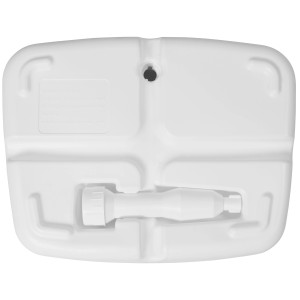 Weißer Doppler Balkon Schirmständer, 17L Füllvolumen, für Rohre bis 32mm Durchmesser.