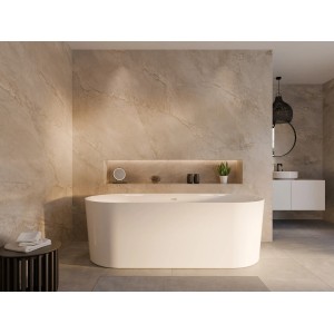 Freistehende, weiße Ottofond Badewanne Mince, 170 cm, im modernen Badezimmer.