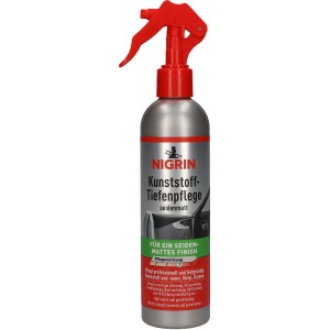 Nigrin Kunststoff-Tiefenpflege Seidenmatt 300ml für Auto-Kunststoff, Vinyl und Gummi.