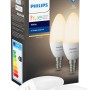 Philips Hue White E14 LED-Lampe im Doppelpack mit Bluetooth, warmweißes Licht.