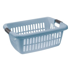 Tontarelli Wäschekorb Aurora, 40 l, Nordic Blue, Kunststoff Wäschewanne mit Griffen.