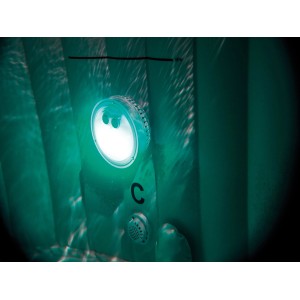 Intex LED Poolbeleuchtung PureSpa Bubble, weiße Kunststoffleuchte im Whirlpool.