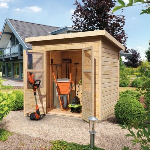 Karibu Holz-Gartenhaus Vellinge Natur Unbehandelt 208 cm x 150 cm