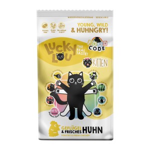 Lucky Lou Katzen-Trockenfutter Junior Geflügel & Huhn 1,7kg. Trockenfutter für junge Katzen mit Geflügel und Huhn.
