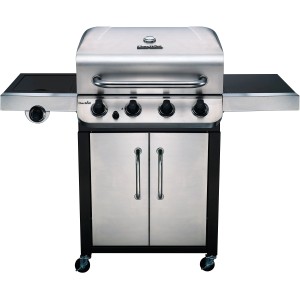 Char-Broil Gasgrill Convective 440 S mit 4 Brennern und Seitenkocher aus Edelstahl.