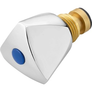 Dreikanthaubengriff mit blauem Kaltwasser-Indikator und 21 mm (G 1/2) Oberteil für Armaturen.