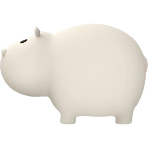 MegaLight LED Kinder-Badelicht Swimmy Hippo, ein weißes Nachtlicht in Nilpferdform.