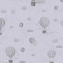 Graue Vliestapete mit Ballons und Wolken von A.S. Creation für Kinderzimmer.