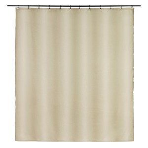 Beiger Schöner Wohnen Duschvorhang Mayour, 180x200 cm, aus Textil mit Leinenstruktur und Metallösen.