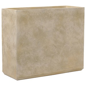 Rechteckiger Kirschke Pflanzkübel Rock Line Bordon in Travertin Optik, 60x25x50 cm.