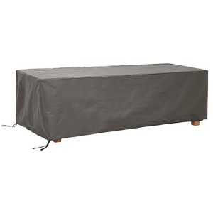 Graue Perel Schutzhülle für Gartentisch bis 240 cm, aus Polypropylen-Gewebe.