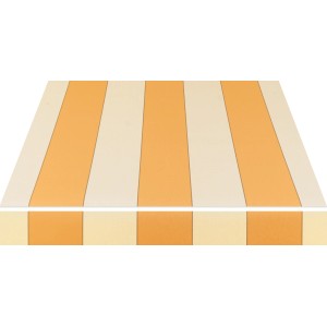 Gestreifte Gelenkarmmarkise Star Klassik, beige-orange, 250x200 cm. Markise für Terrasse und Balkon.