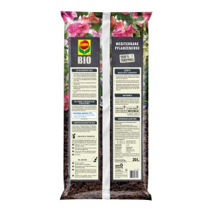 Sack Compo Bio Mediterrane Pflanzenerde, torffrei, 20 l für Kübelpflanzen.