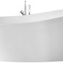 Freistehende Badewanne Aviva, 180x85 cm, Weiß, aus Sanitäracryl mit Armatur.