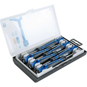LUX Präzisions-Schraubendrehersatz Comfort, 6-teilig im Kasten. Schraubenzieher für Feinmechanik.