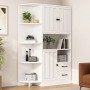 okwish Eckschrank mit Schränken Schubladen Ablagen Wohnzimmer 104x35x155cm Weiß_6