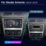 Junsun Autoradio für Skoda Octavia (2004-2013): Modernes Touchscreen-Radio nach Einbau links, altes Radio rechts.