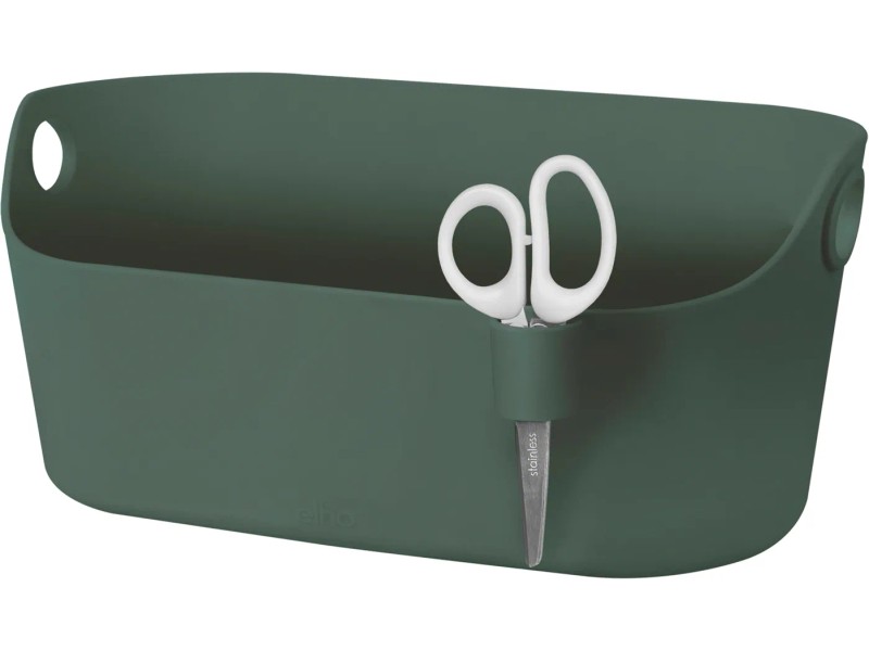 Elho Brussels Kräutertopf Duo Large – 30 Cm Durchmesser, Mit Kräuterschere, Für Frische Küchenkräuter