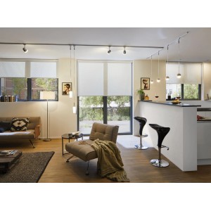 Wohnraum mit URail Schienensystem und Paulmann LED Pendelleuchte Arido II, Chrom matt.