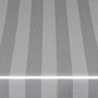 Spettmann Kassettenmarkise, grau-weiß gestreift, Gestell Silber, 250x150 cm.