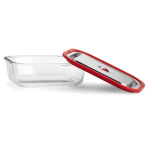 Magic Vac Vakuumierbehälter Free, 1,9 l, aus Glas mit rotem Deckel. Ideal zur Lebensmittelkonservierung.