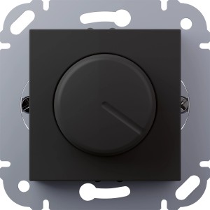 Schwarzer Dimmer Universal Vilma für Unterputzmontage zur Helligkeitssteuerung.