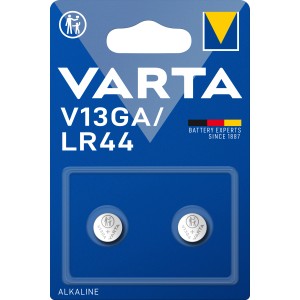 Varta V13GA/LR44 Knopfzellen, 2er-Pack Spezialbatterien für Elektronikgeräte.
