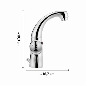 baliv Thermostat-Waschtischarmatur WT-200 Chrom mit Maßen
