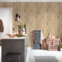 A.S. Création Vliestapete Best of Wood´n Stone, Holzoptik Eiche hell im Küchenambiente.