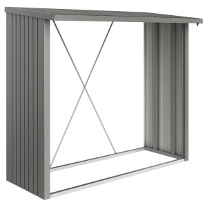 Biohort Kaminholzregal WoodStock Größe 230 229 cm x 102 cm Quarzgrau-Metallic