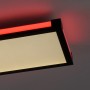 LED-Deckenleuchte Mario Schwarz, 100x25cm, mit RGB-Beleuchtung.