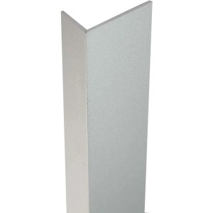Silbernes Arcansas Winkelprofil, ungleichschenklig, aus Aluminium, 20x10x2000 mm.