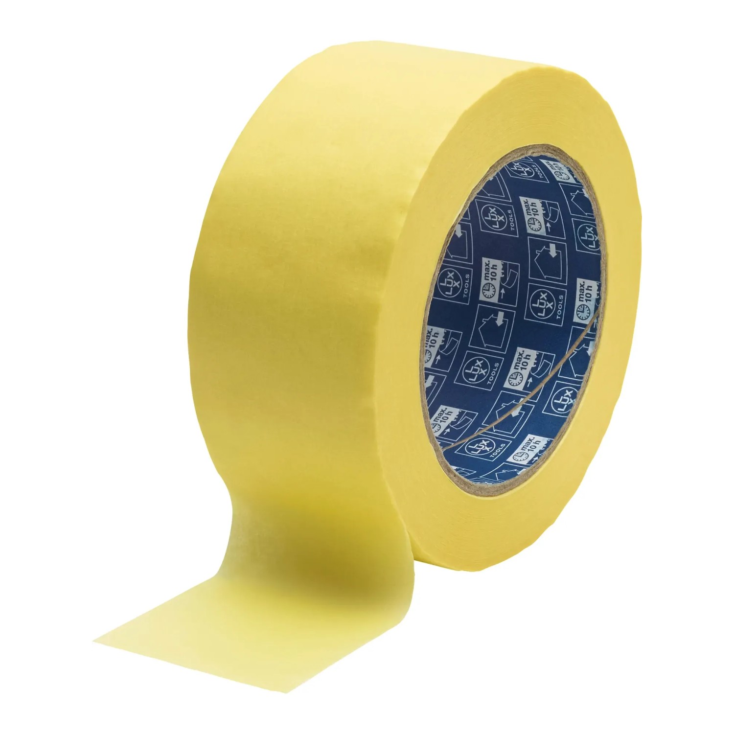 Gelbes LUX Flachkrepp Klebeband, 50mm breit, für saubere Farbkanten beim Malen.