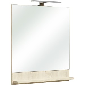 Pelipal Spiegel 350 Jan mit Ablage in Pinie Weiß, Badspiegel mit Holzablage.