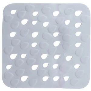 Weiße Spirella Wanneneinlage Drops 54x54 cm mit rutschfesten Saugnäpfen.