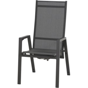 Siena Garden Savona Dining Move Sessel, anthrazit-silber, Alu-Gestell, verstellbare Rückenlehne.