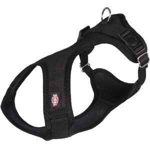 Schwarzes Trixie Touren-Geschirr Comfort Soft für Hunde, Größe S-M (35-60 cm).