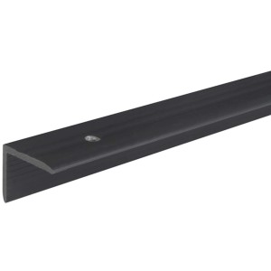 Schwarzes Arcansas Treppenkantenprofil aus Gummi, L-Form, 25x20x1000 mm.