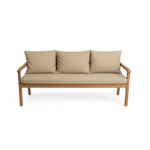 Beige Bankauflage mit 3 Rückenkissen für 3-Sitzer Gartenbank, Setgarden Mix.