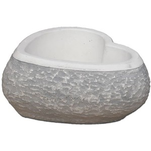 Herzförmiger Pflanztopf aus Beton, 15x30x30 cm, für Innen und Außen.